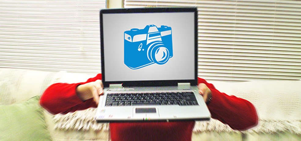 Imagem de notebook com ícone de câmera fotográfica na tela (Foto: Reprodução) — Foto: TechTudo