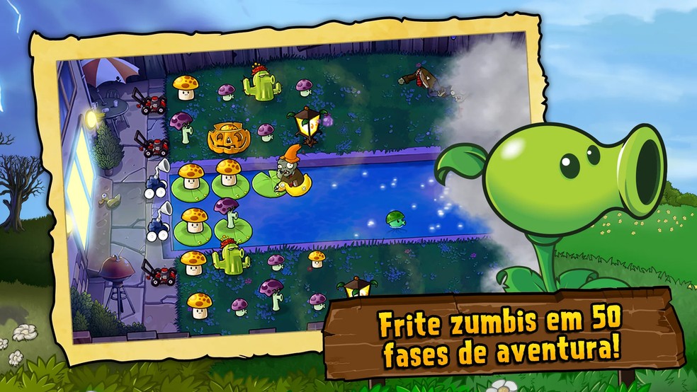Impeça os zumbis de chegarem a sua casa em Plants vs. Zombies — Foto: Reprodução/Google Play Store