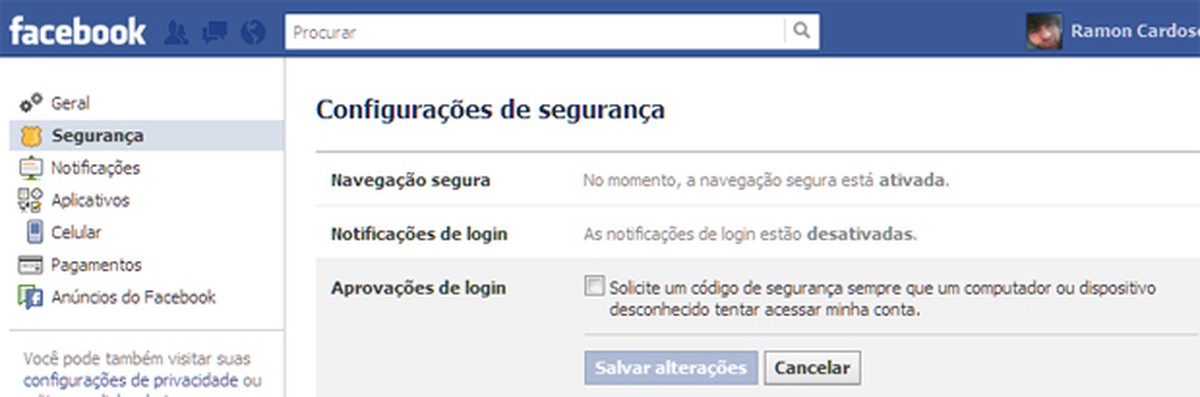 Como proteger a conta do Facebook com código para celular