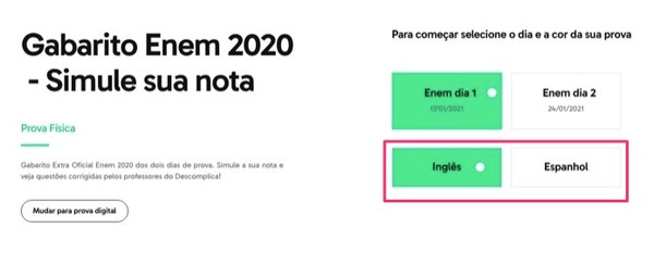 Simulador de nota do Enem 2020: como calcular pontuação no Descomplica
