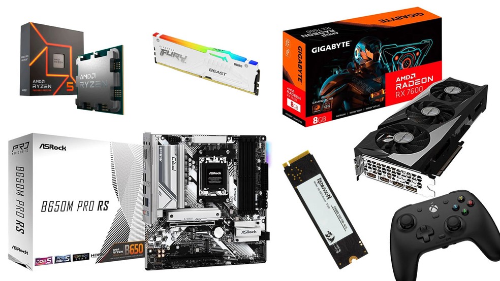 Quanto custaria um PC montado no Brasil com partes equivalentes ao Steam Machine? — Foto: Reprodução/Amazon, Kabum!