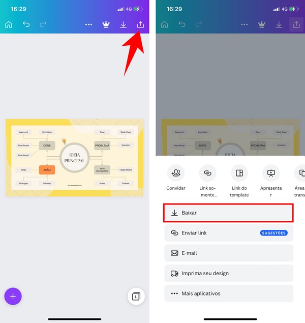 Como fazer mapa mental no Canva pelo celular