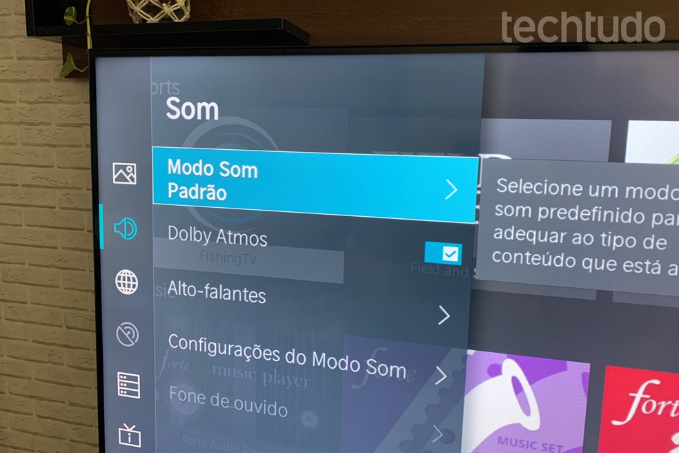 Dolby Atmos pode ser ativado ou desativado nas configurações da TV — Foto: Fernanda Fialho/TechTudo