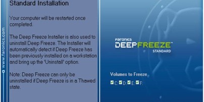Deep Freeze Standard, Software