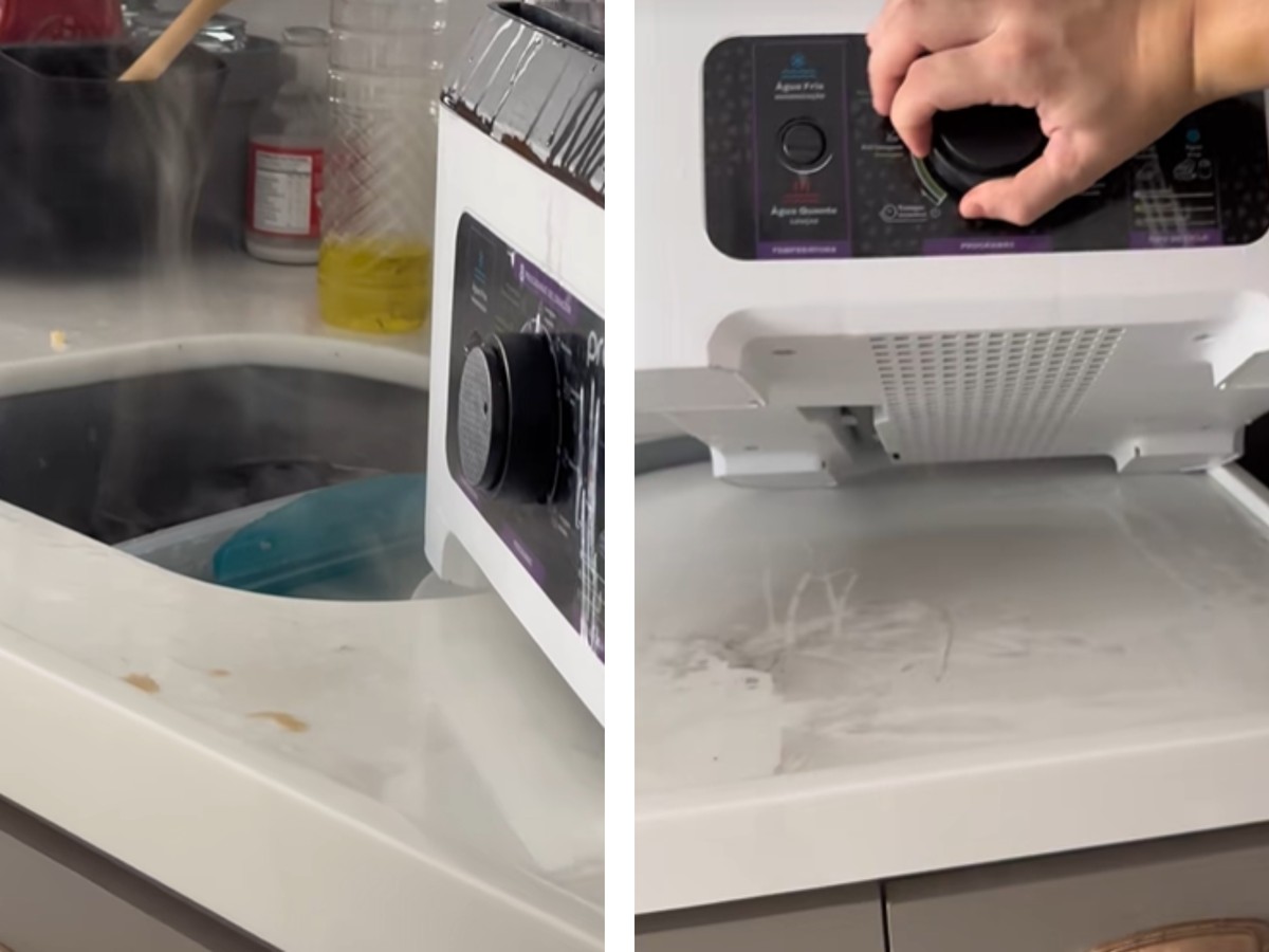 Lava-louças portátil pega fogo em vídeo viral; confira