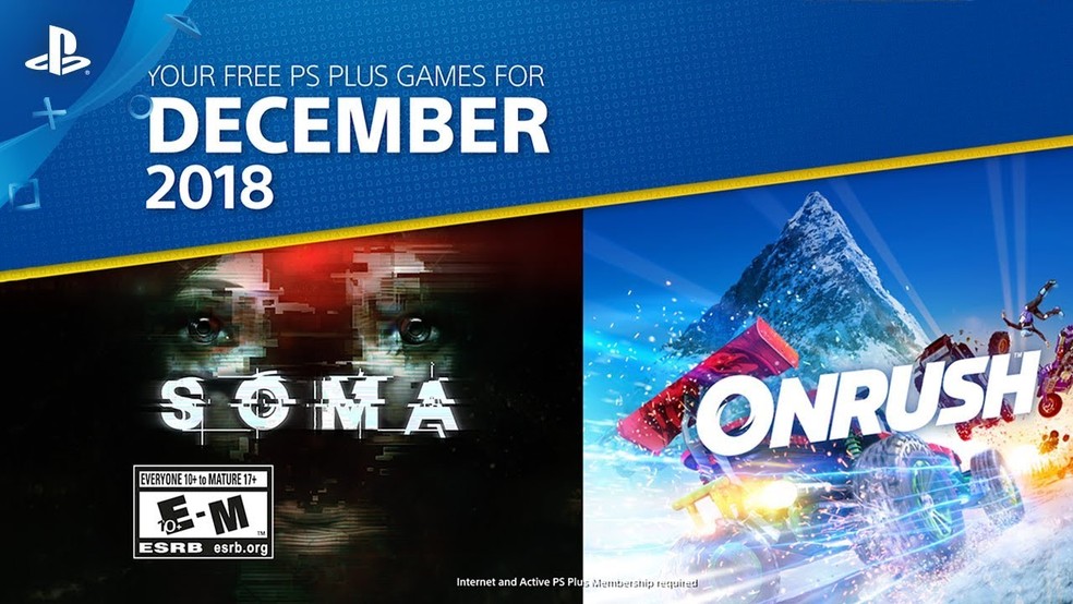 Onrush e SOMA são anunciados como jogos grátis da PS Plus de dezembro