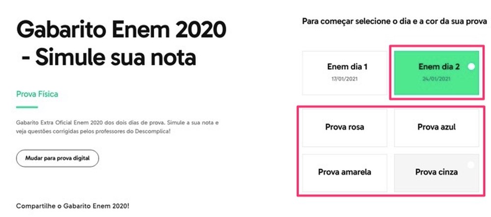 Simulador de nota do Enem 2020: como calcular pontuação no Descomplica
