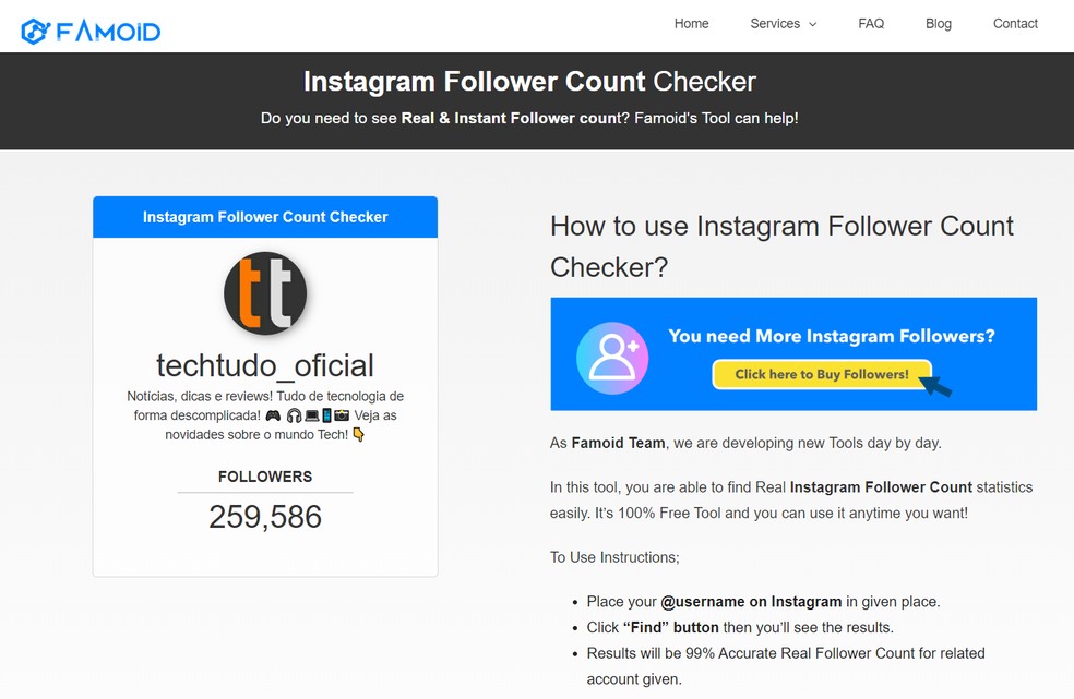 Instastatistics: como ver seguidores do Instagram em tempo real