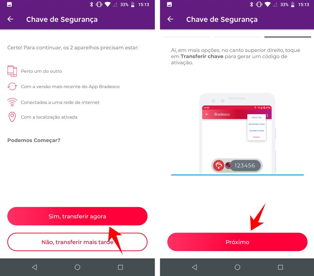 Chave de segurança Bradesco: como transferir código para outro celular