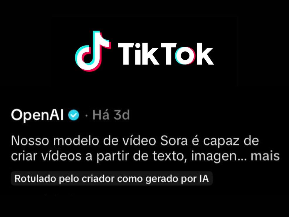 TikTok já permitia que criadores adicionassem avisos de IA nos vídeos, mas agora será automático; entenda — Foto: Reprodução/TikTok