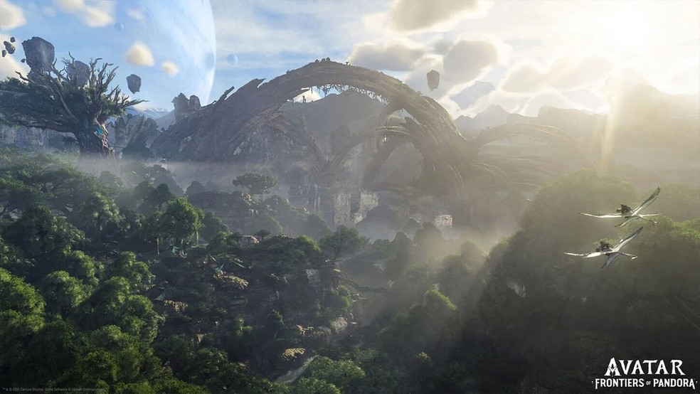 A aventura de Avatar: Frontiers of Pandora se passa na Fronteira Ocidental, semelhante às áreas do primeiro filme — Foto: Divulgação/Ubisoft