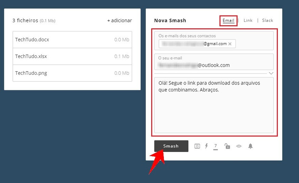 Como usar o Smash para transferir arquivos online sem limite de tamanho