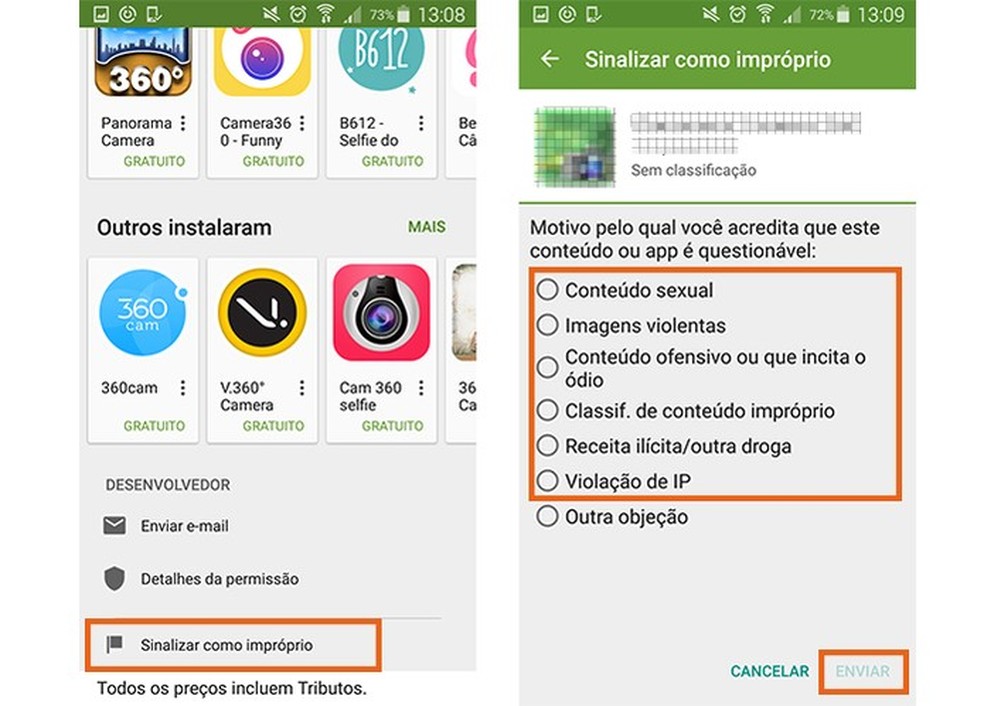 Como denunciar aplicativos na Google Play Store pelo Android