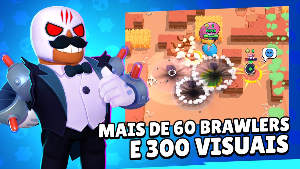 Brawl Stars oferece uma grande variedade de opções para personalizar seu personagem — Foto: Reprodução/Google Play Store