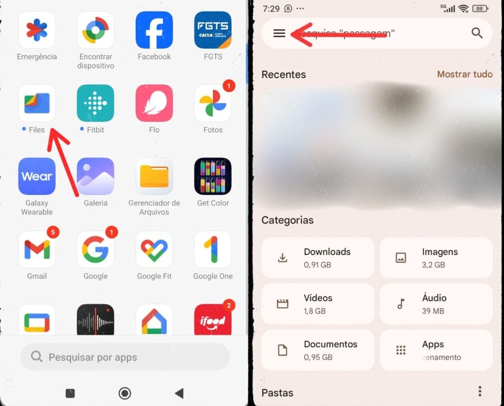 Onde fica a lixeira do Xiaomi?