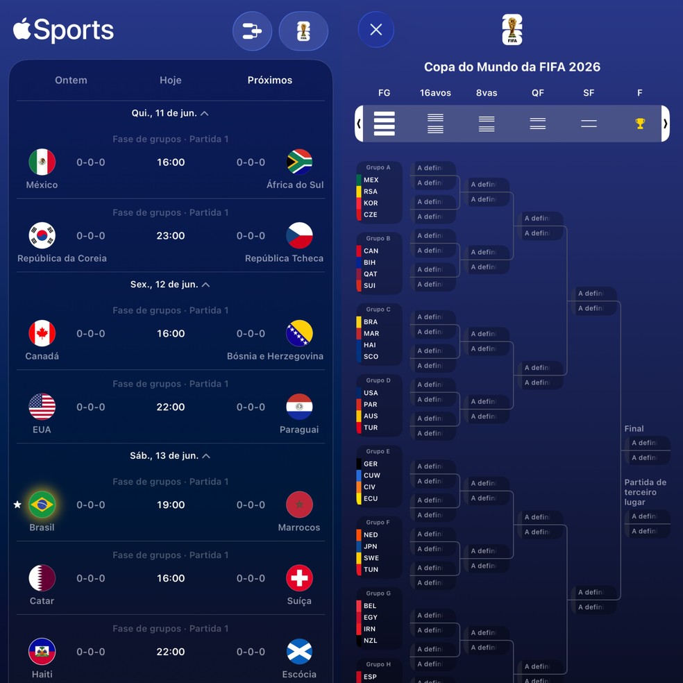  Reprodução / Apple Sports