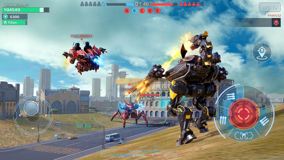 War Robots é um jogo de tiro em terceira pessoa com robôs gigantes — Foto: Reprodução/Steam