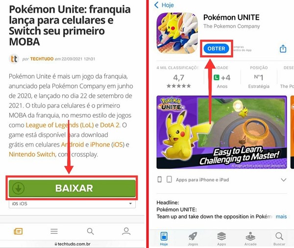 Como baixar Pokémon UNITE no celular Android ou iPhone (iOS)