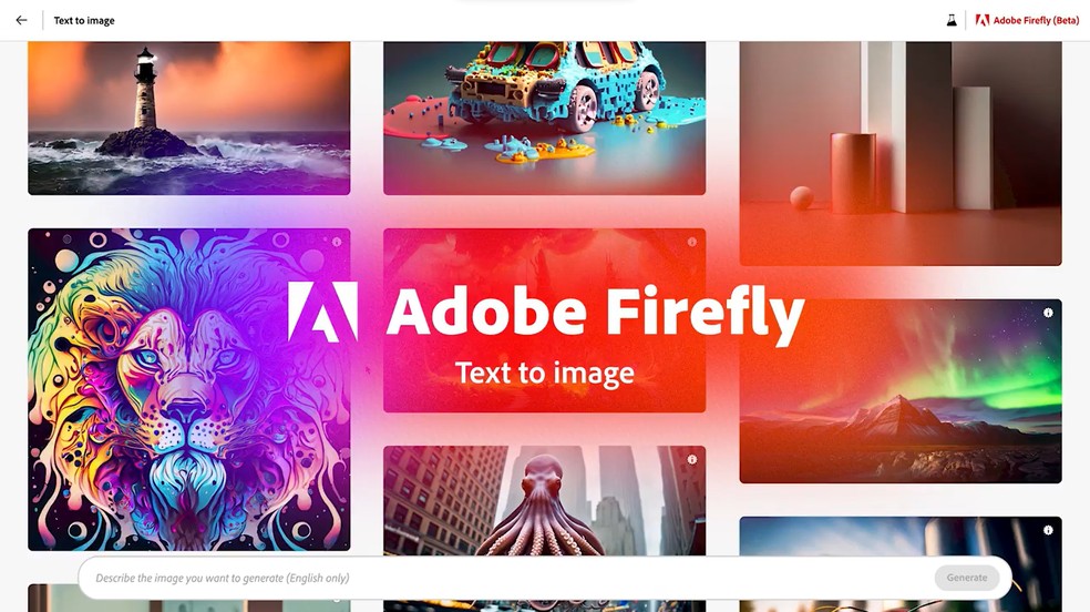 Usuários precisam receber um convite para acessar o novo Adobe Firefly — Foto: Divulgação/Adobe