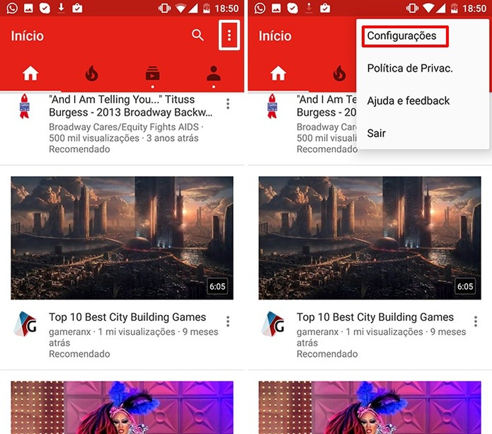Como desativar a reprodução automática de vídeos no YouTube para Android