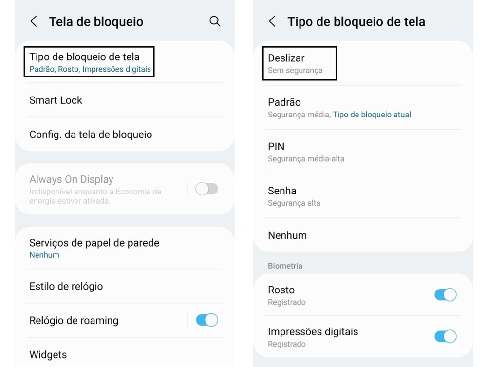 Como tirar o bloqueio da tela do celular Android