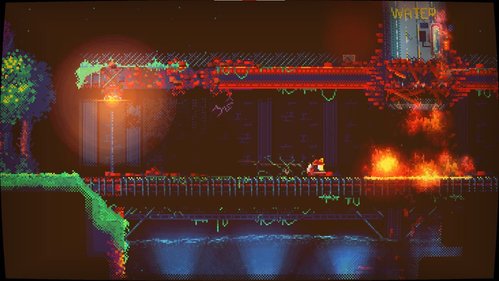 Nuclear Blaze é um jogo de aventura do criador de Dead Cells sobre um bombeiro enfrentando um imenso incêndio — Foto: Reprodução/Steam