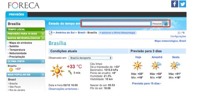 Foreca: como saber a previsão do tempo pelo site