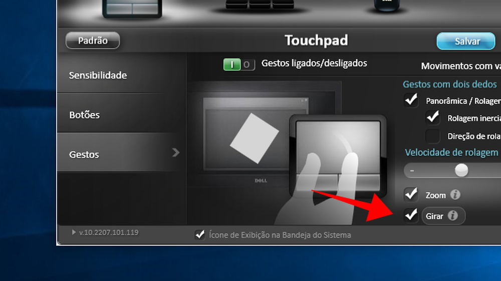 Como ativar gestos e atalhos no touchpad do notebook Dell