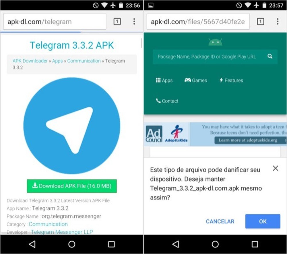 Como baixar o app do Telegram via apk