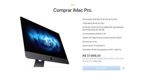 Novo iMac Pro ganha preço no Brasil; veja valor cobrado pela Apple
