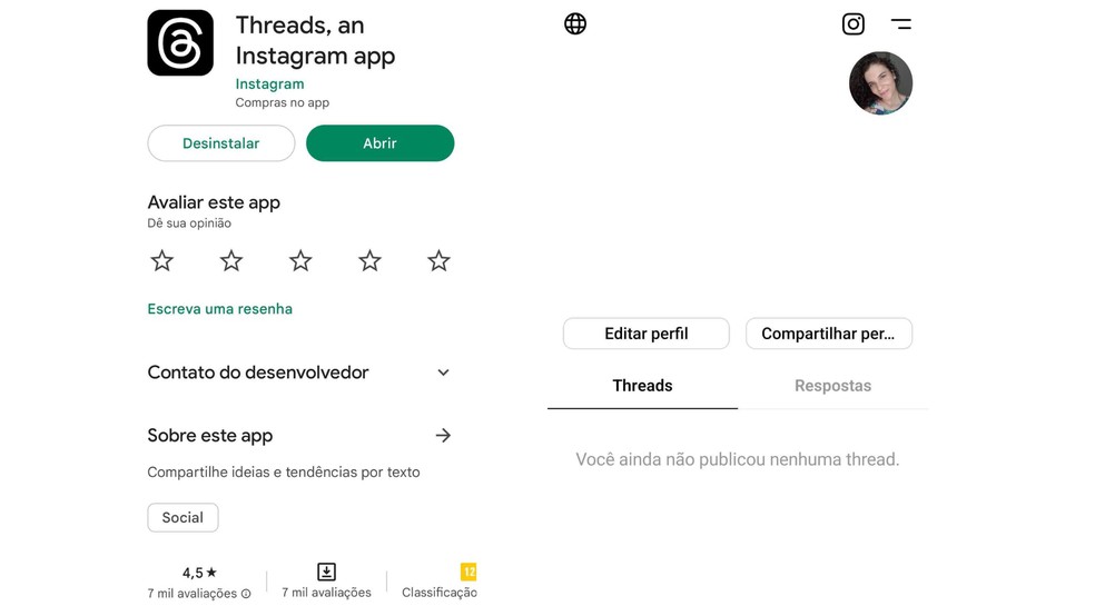 Veja o passo a passo como usar o Threads depois de fazer o download do app no celular — Foto: Reprodução/Gisele Barros