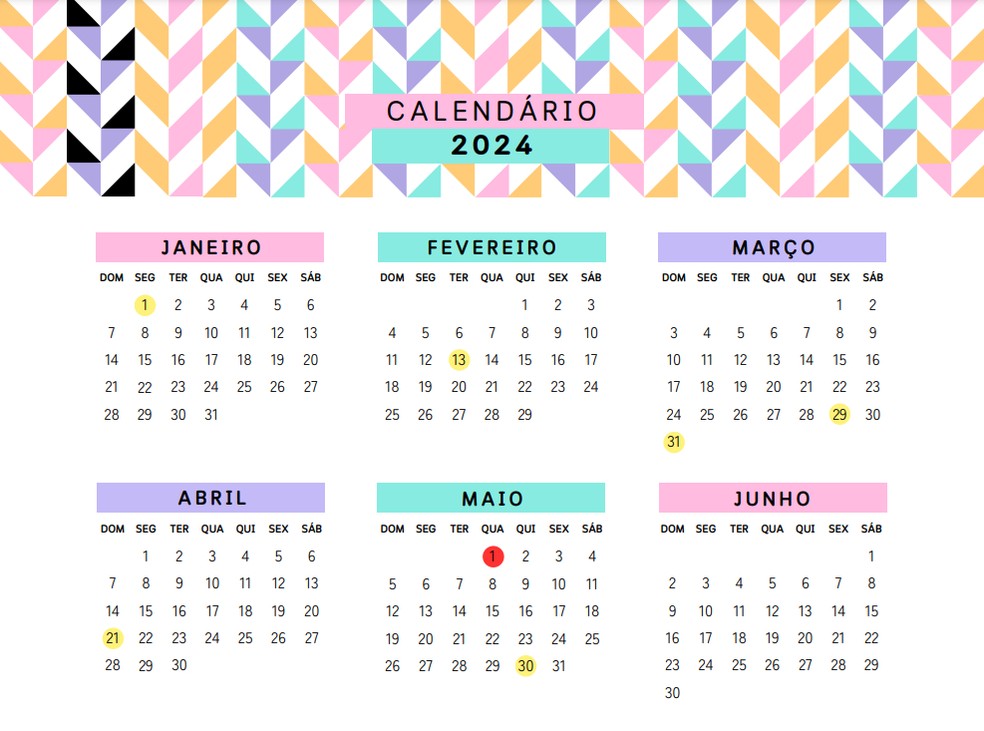 Calendário para imprimir - Brasil - Michel Zbinden PT