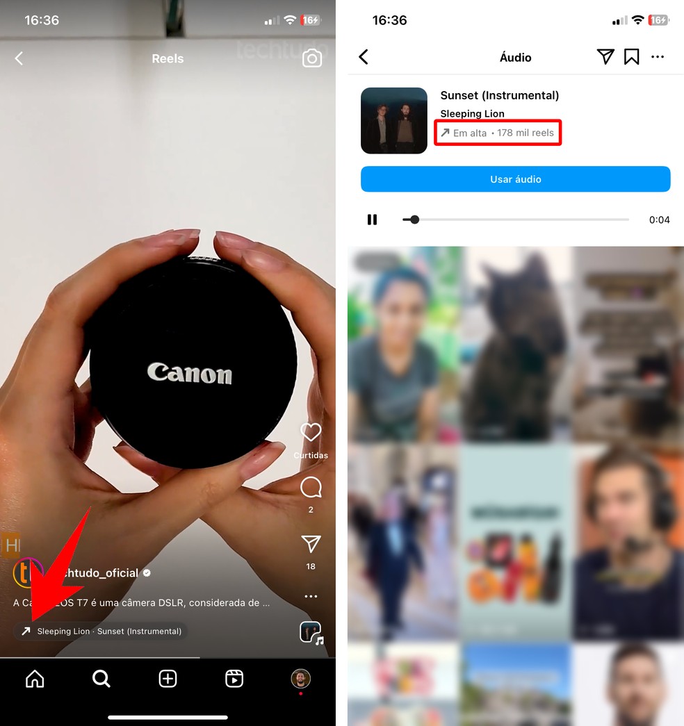 Veja como descobrir música em alta no Instagram pelo Reels — Foto: Reprodução/Rodrigo Fernandes