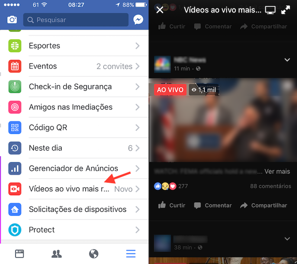 Como ver uma transmissão Ao vivo no Facebook?