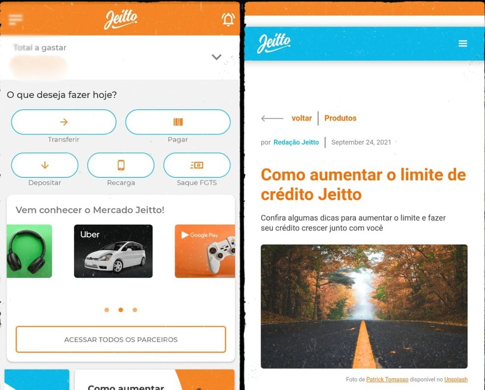 Aplicativo Jeitto fornece dicas para que usuários saibam como aumentar limite de crédito — Foto: Reprodução/Gisele Souza