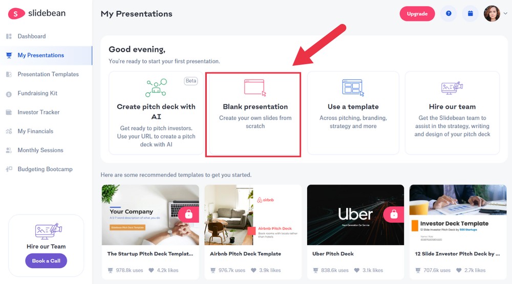 Slidebean como usar site com ia que cria slides