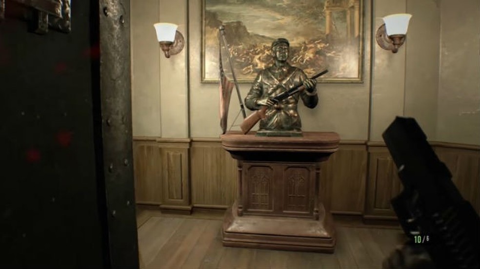 Resident Evil 7: troque as shotgun de lugar na estátua (Foto: Reprodução/Thomas Schulze) — Foto: TechTudo