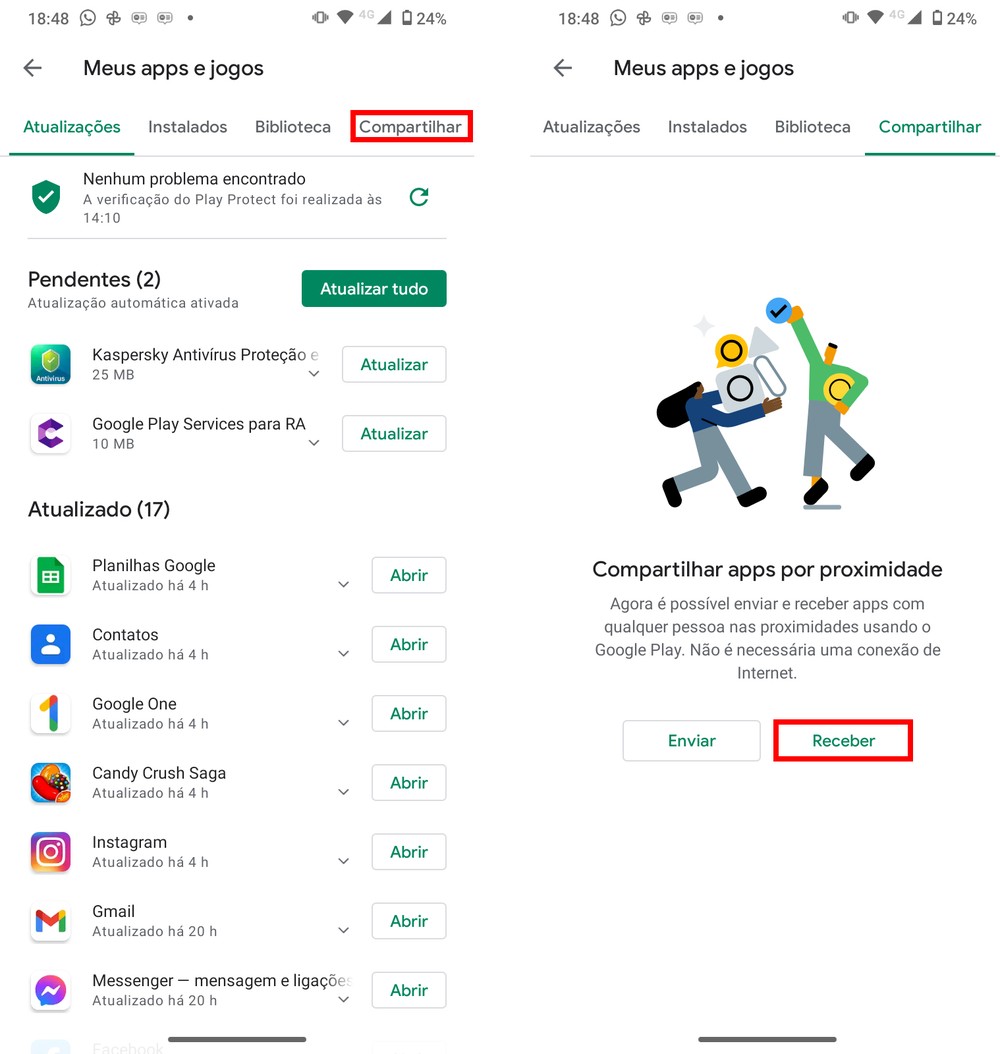 Como transferir aplicativo de um celular para outro no Android