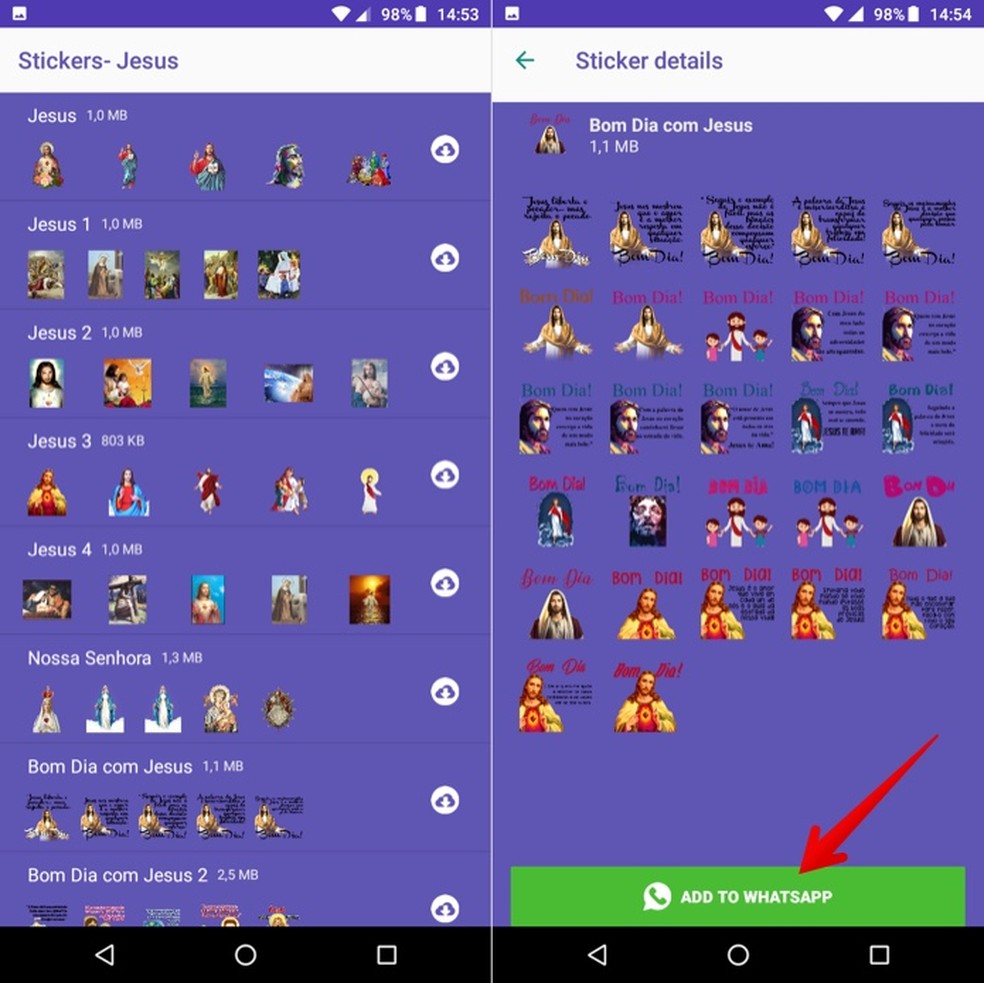 Como enviar figurinhas evangélicas no WhatsApp