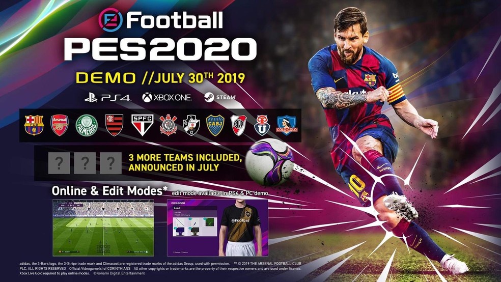 PES 2020: melhores jogadores dos times brasileiros por posição