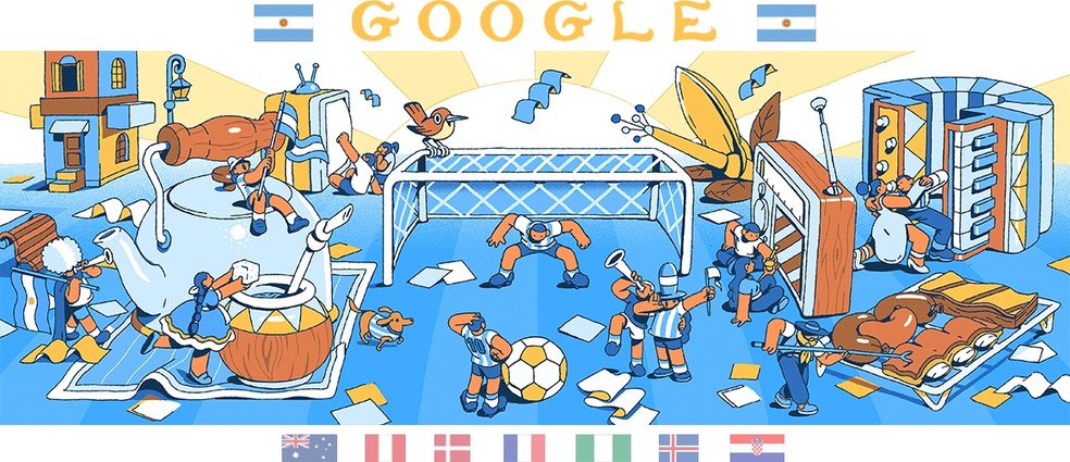 Doodle da Argentina na Copa do Mundo 2018 — Foto: Reprodução/Google