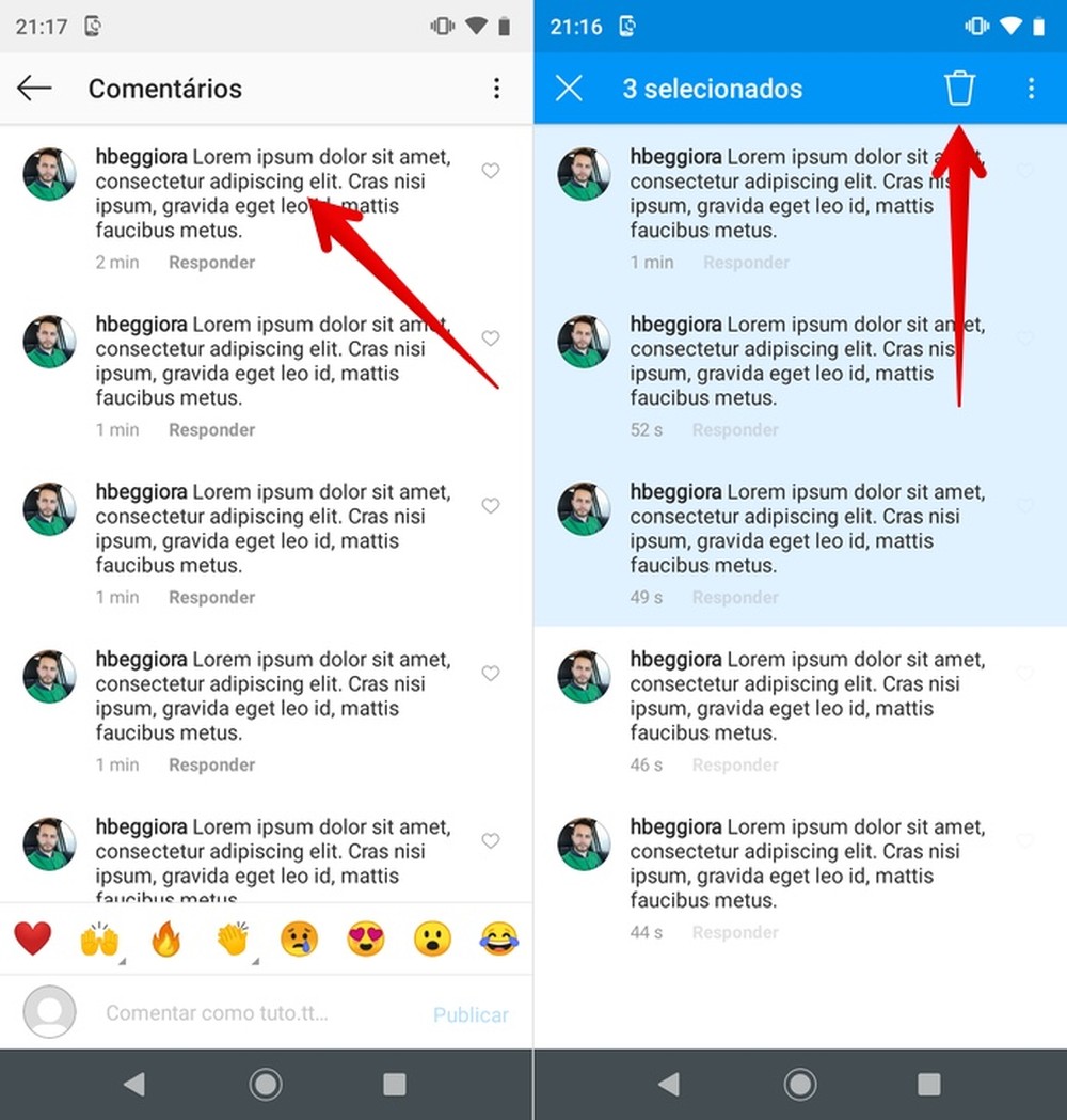Como excluir vários comentários de uma só vez no Instagram