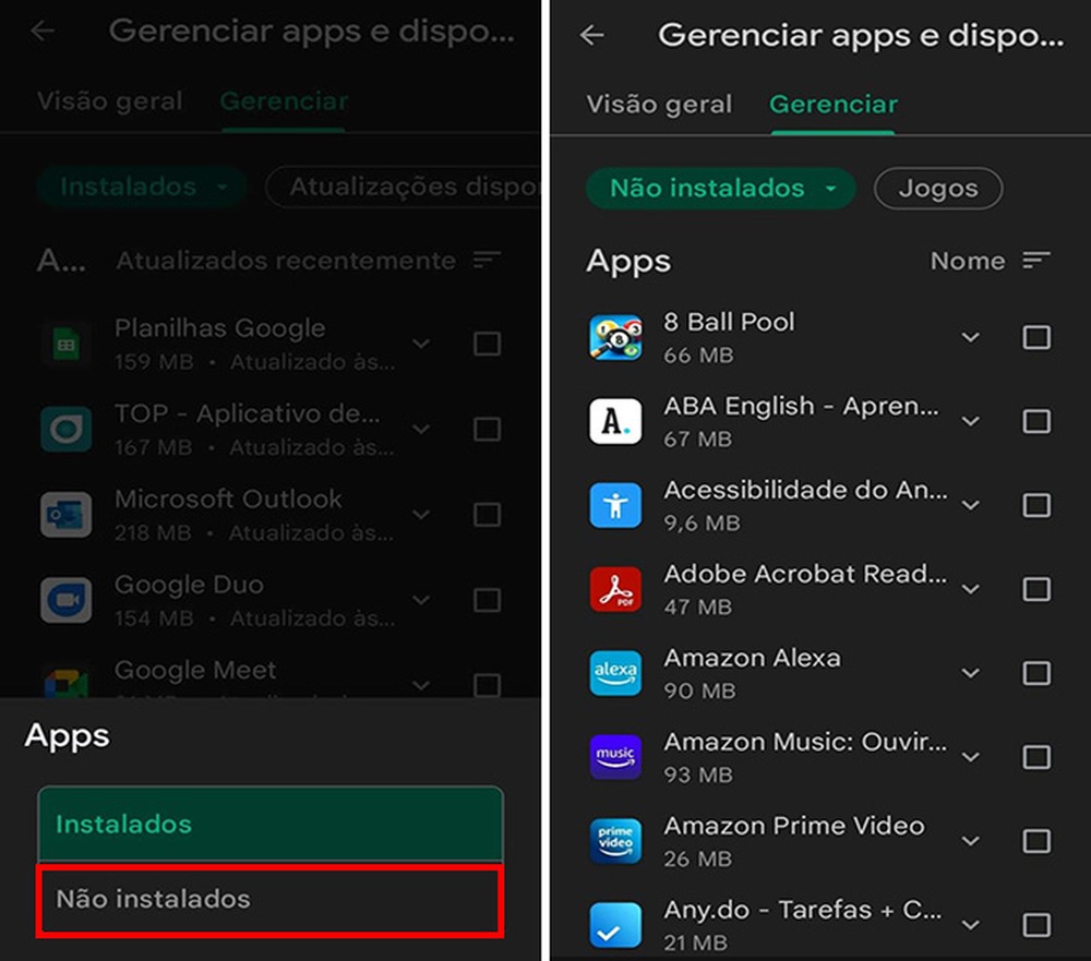 Como recuperar apps desinstalados no Android