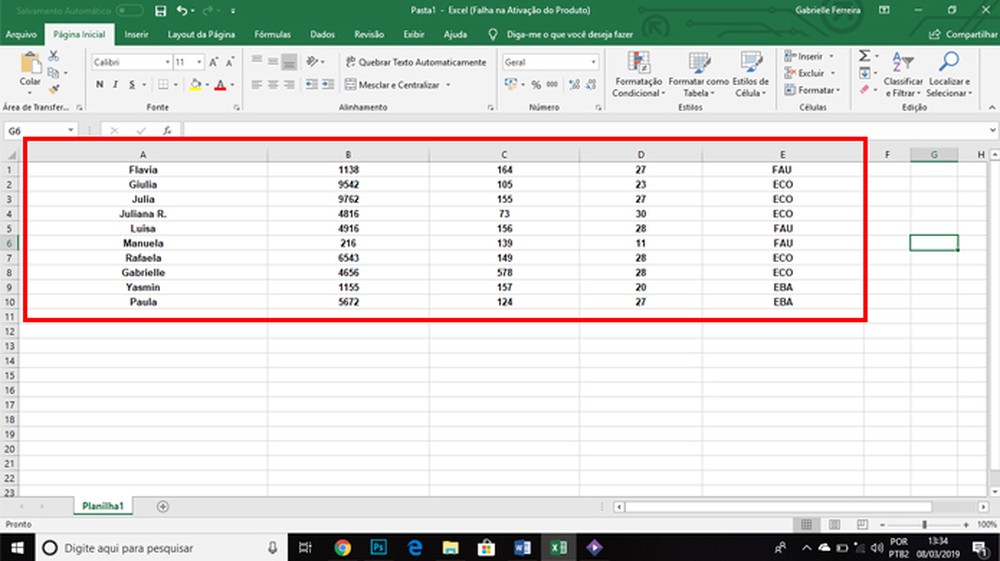 Como excluir linhas em branco no Excel