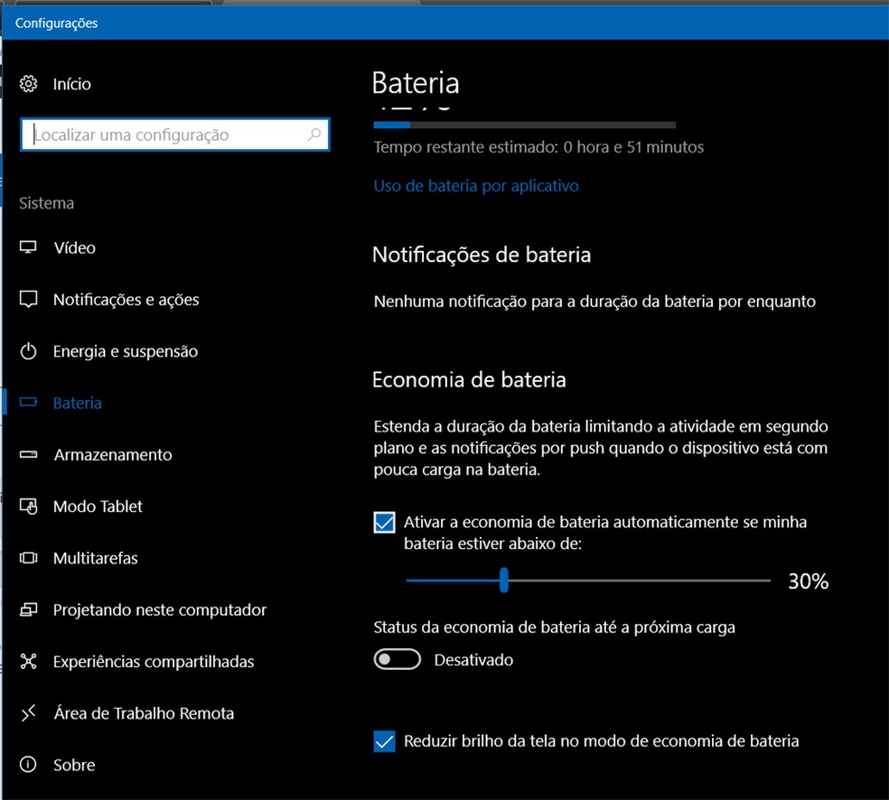 O modo Economia de Energia é uma opção eficiente para prolongar a vida útil da bateria — Foto: Divulgação/Microsoft Community