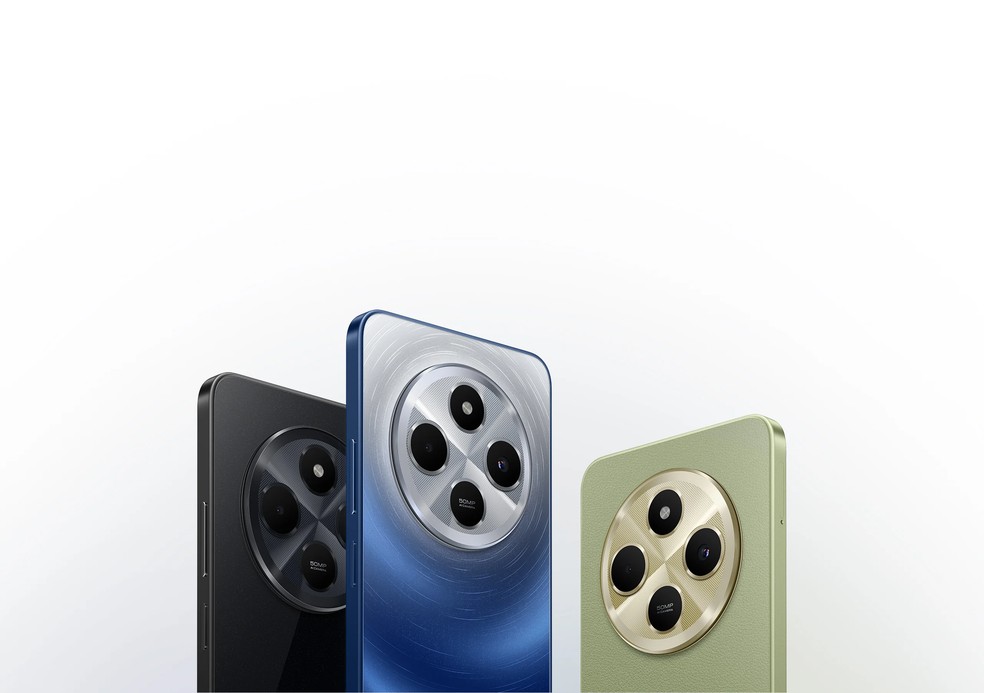 Redmi 14C tem três acabamentos e cores diferentes — Foto: Reprodução/Xiaomi