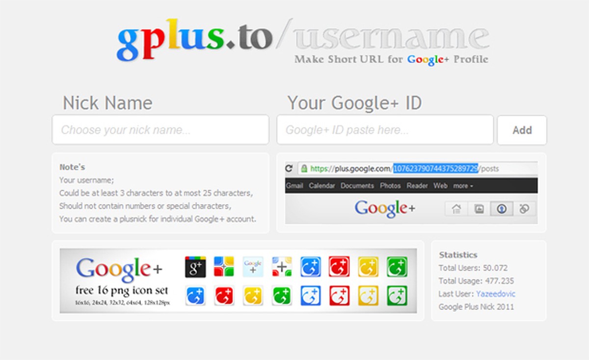 Faça URLs mais amigáveis para o Google+ com o gplus.to