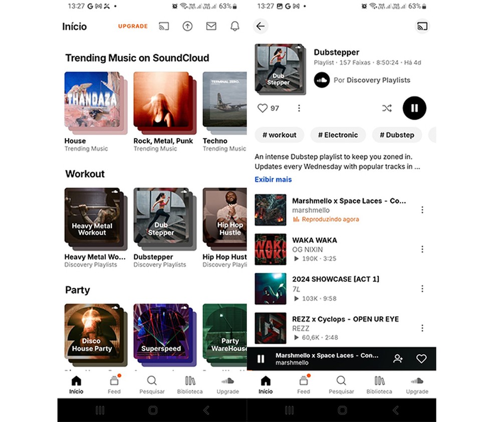 SoundCloud é um app com músicas de artistas independentes — Foto: Reprodução/Marcela Franco