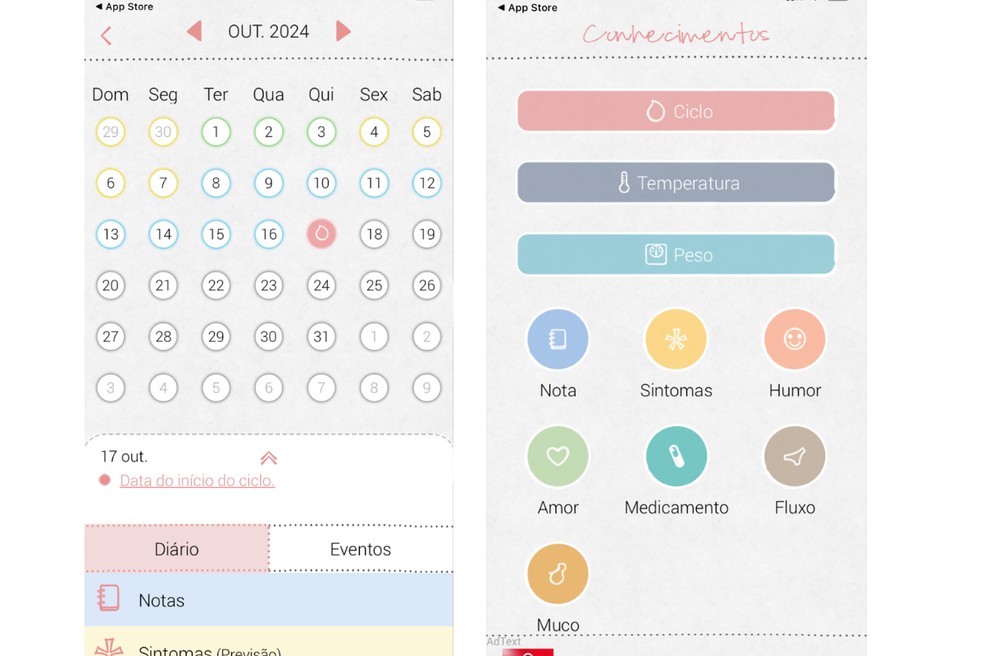 Com uma interface divertida e intuitiva é possível acompanhar seu ciclo gratuitamente no aplicativo Maia