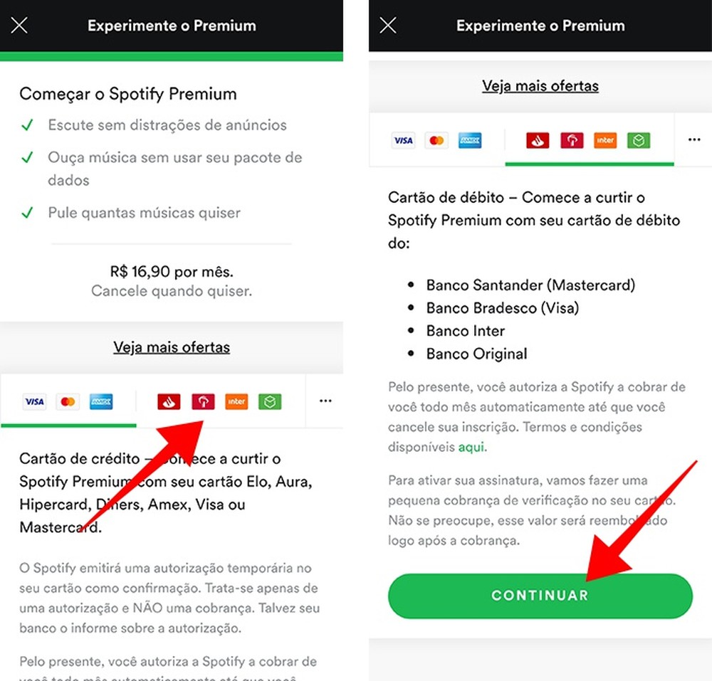 Como assinar Spotify com cartão de débito